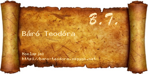 Báró Teodóra névjegykártya